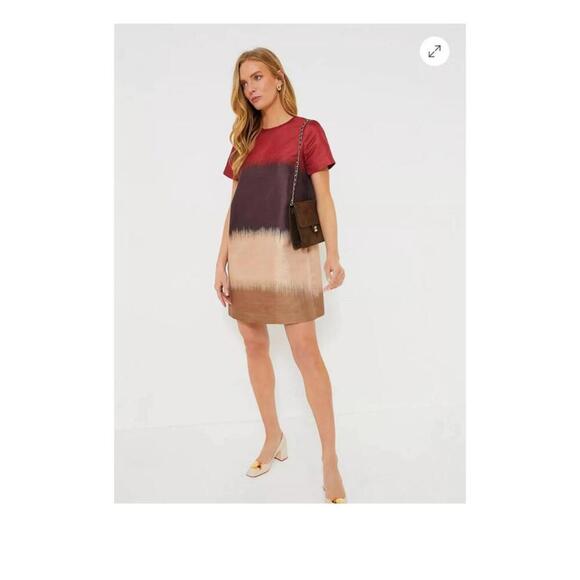 Tuckernuck Gradient Mini Dress in Red and Brown - Picture 1 of 4